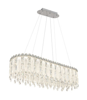 Klunka 99x36cm Pendant Ceiling Light Chrome K5 Crystals LED Dimmable 2700-6000K Remote Control-1