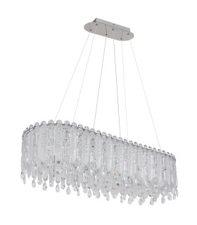 Klunka 99x36cm Pendant Ceiling Light Chrome K5 Crystals LED Dimmable 2700-6000K Remote Control-2