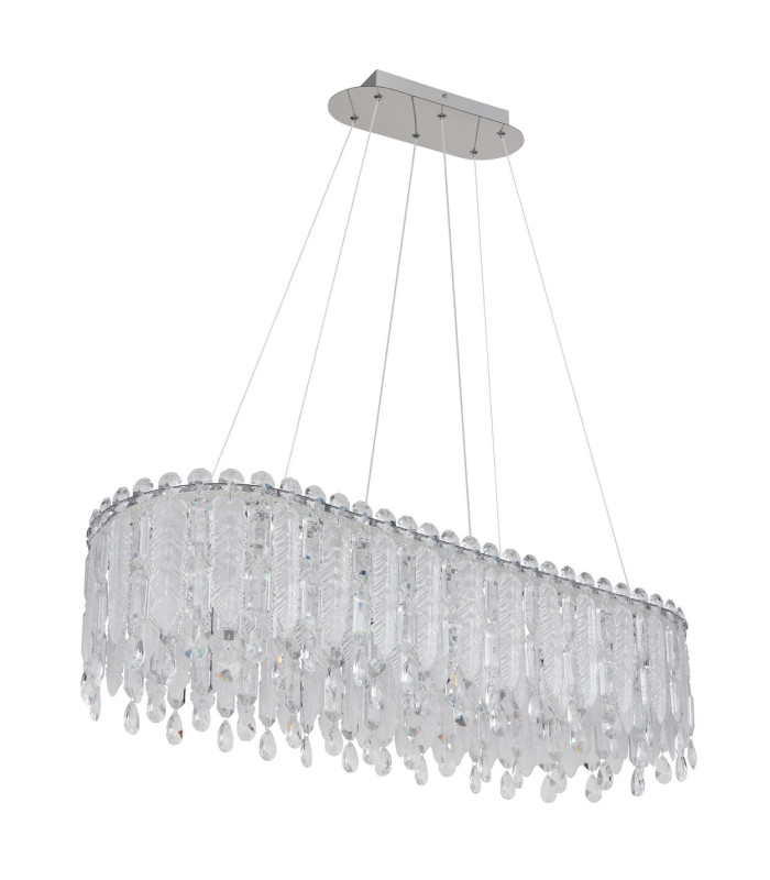 Klunka 99x36cm Pendant Ceiling Light Chrome K5 Crystals LED Dimmable 2700-6000K Remote Control-2