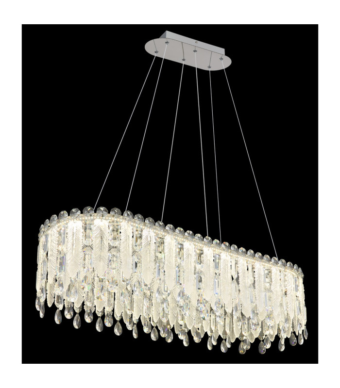 Klunka 99x36cm Pendant Ceiling Light Chrome K5 Crystals LED Dimmable 2700-6000K Remote Control-4