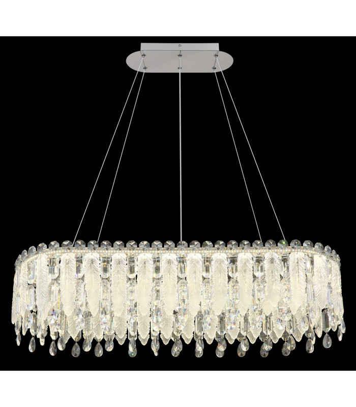 Klunka 99x36cm Pendant Ceiling Light Chrome K5 Crystals LED Dimmable 2700-6000K Remote Control-5
