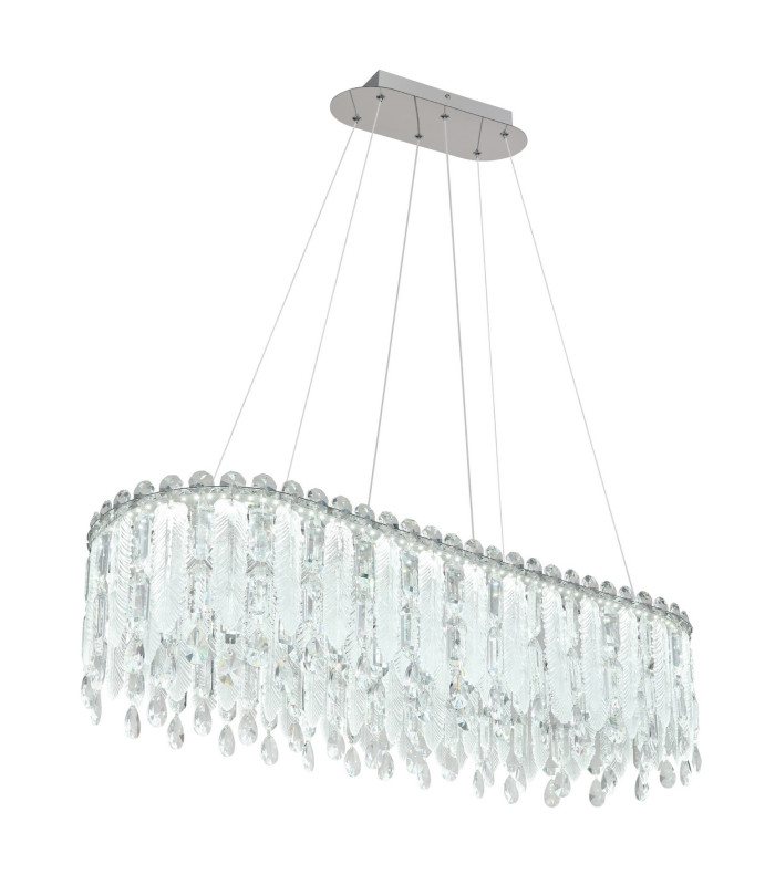 Klunka 99x36cm Pendant Ceiling Light Chrome K5 Crystals LED Dimmable 2700-6000K Remote Control-7