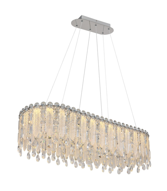 Klunka 99x36cm Pendant Ceiling Light Chrome K5 Crystals LED Dimmable 2700-6000K Remote Control-9
