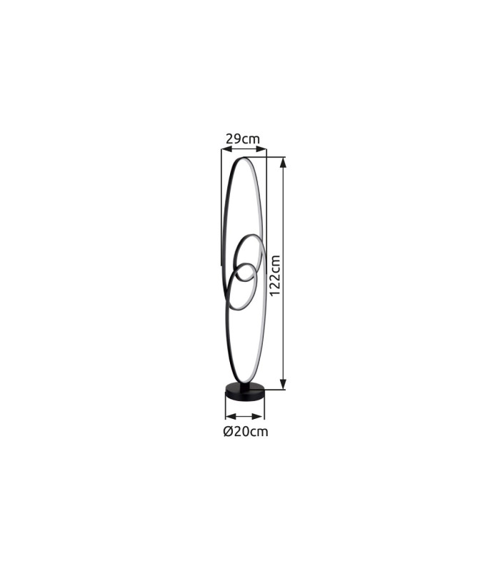 Spira LED Integrated Floor Lamp Matt Black 2x LED 2700-6500K-10