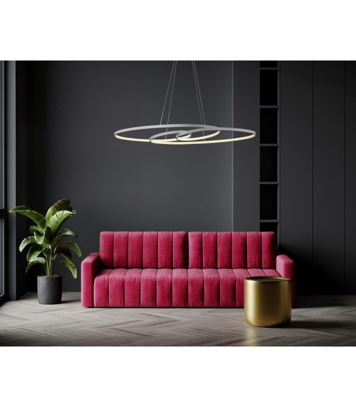 Spira Pendant Ceiling Light Silver Colored Matt 2x LED 2700-6500K-6