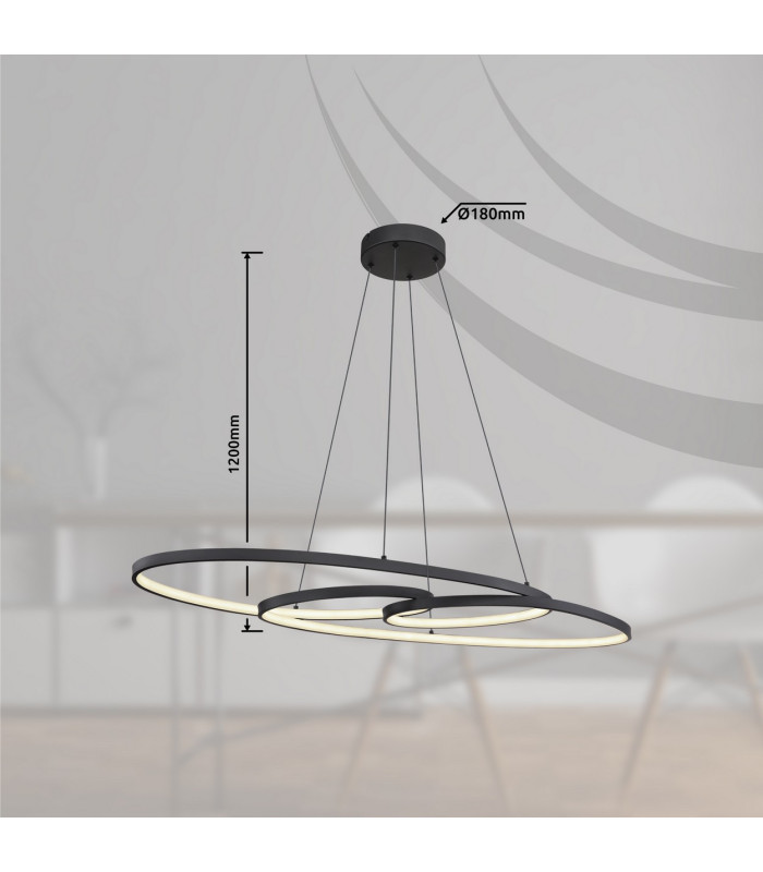 Spira Pendant Ceiling Light Matt Black 2x LED 2700-6500K-12