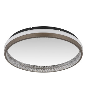 Della Integrated LED Semi Flush Ceiling Light Matt Black LED 3000-6000K-2