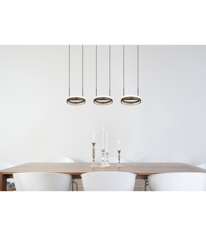 Della Pendant Ceiling Light Matt Black 3x LED 3000-6000K-9