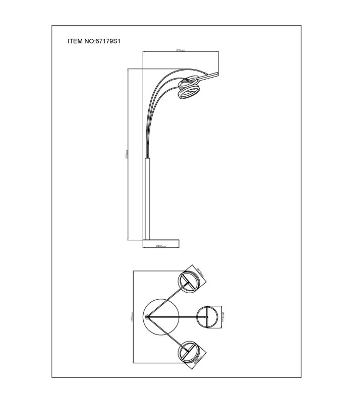 Della LED Integrated Floor Lamp Matt Black LED Dimmable 3000-6000K Touch Dimmer-12