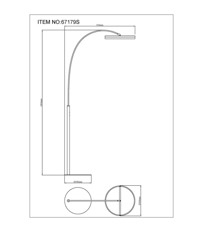 Della LED Integrated Floor Lamp Matt Black LED Dimmable 3000-6000K-12