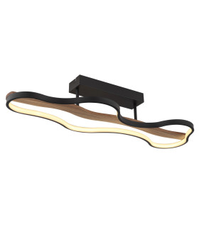 Bezzy Integrated LED Semi Flush Ceiling Light Matt Black LED 3000K-1