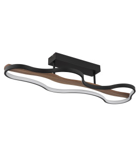 Bezzy Integrated LED Semi Flush Ceiling Light Matt Black LED 3000K-2