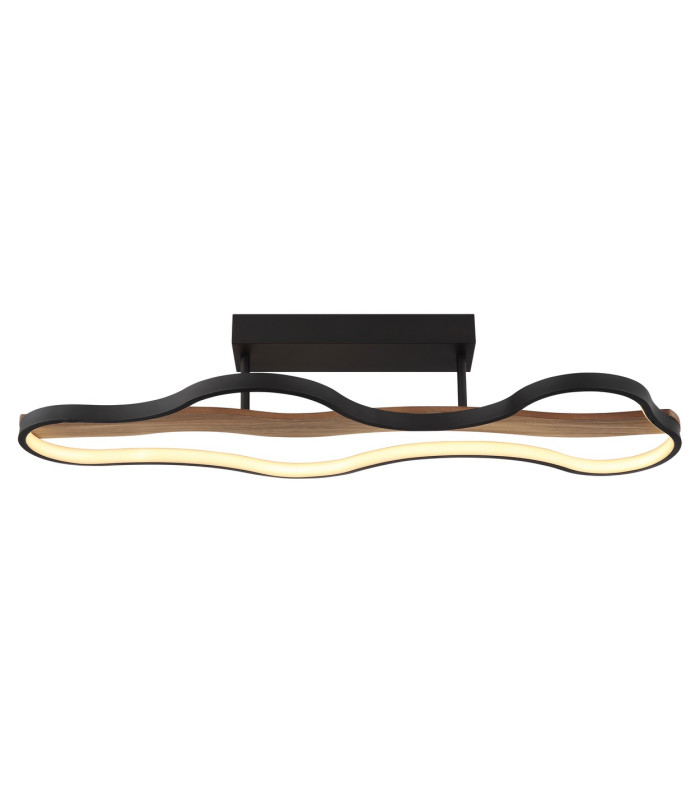 Bezzy Integrated LED Semi Flush Ceiling Light Matt Black LED 3000K-3