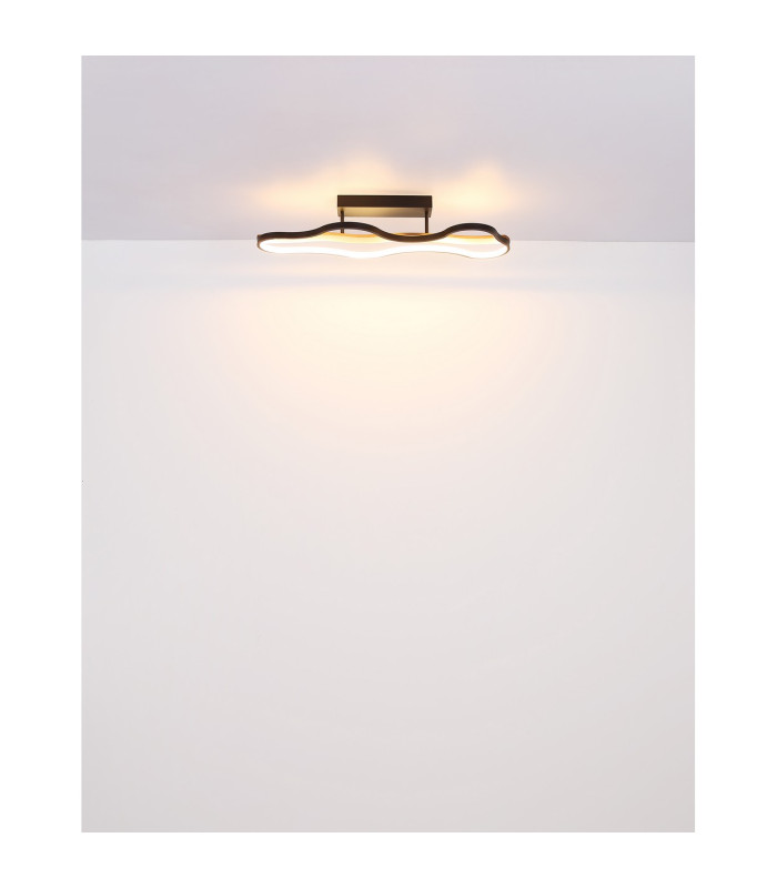 Bezzy Integrated LED Semi Flush Ceiling Light Matt Black LED 3000K-5