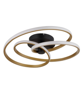 Glyxar Gold Integrated LED Semi Flush Ceiling Light Matt Black LED 3000K-2