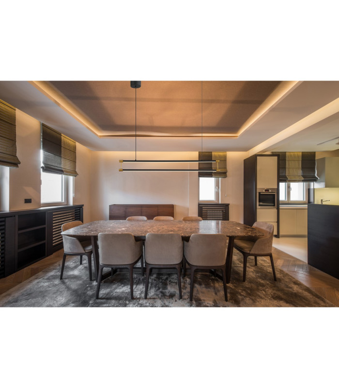 Kayson 84cm Pendant Ceiling Light Matt Black LED 3000K-7