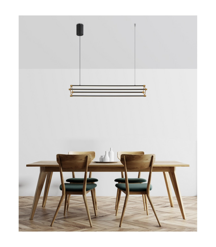 Kayson 104cm Pendant Ceiling Light Matt Black LED 3000K-8