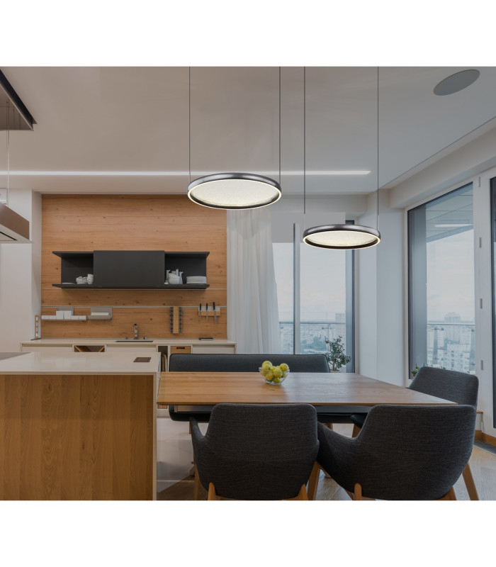 Briggs Pendant Ceiling Light Matt Black 2x LED Dimmable 2700-6000K Remote Control-7