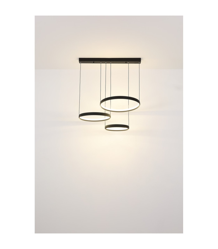 Briggs Pendant Ceiling Light Matt Black 3x LED Dimmable 2700-6000K Remote Control-7