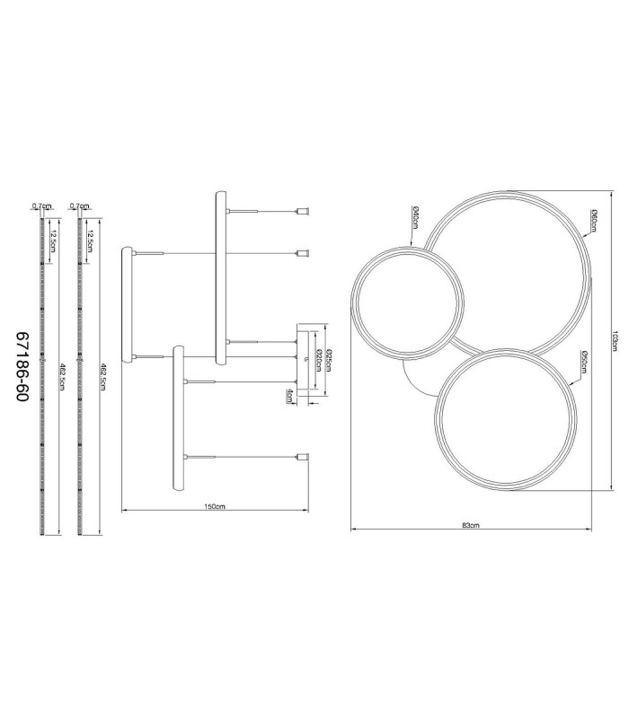Briggs Pendant Ceiling Light Matt Black 3x LED Dimmable 2700-6000K Remote Control-12