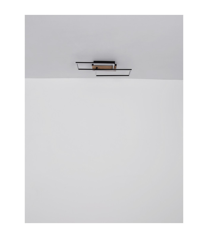 Finnley Integrated LED Semi Flush Ceiling Light Matt Black LED 3000K-7