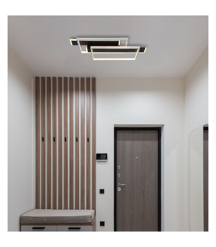 Finnley Integrated LED Semi Flush Ceiling Light Matt Black LED 3000K-8