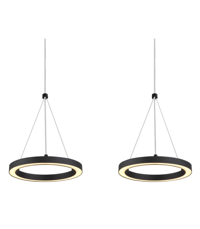 Grenvix Triple Ring Pendant Ceiling Light Matt Black 3x LED 3000K-4