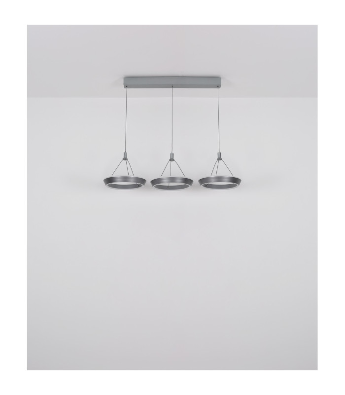 Grenvix Triple Ring Pendant Ceiling Light Matt Black 3x LED 3000K-7