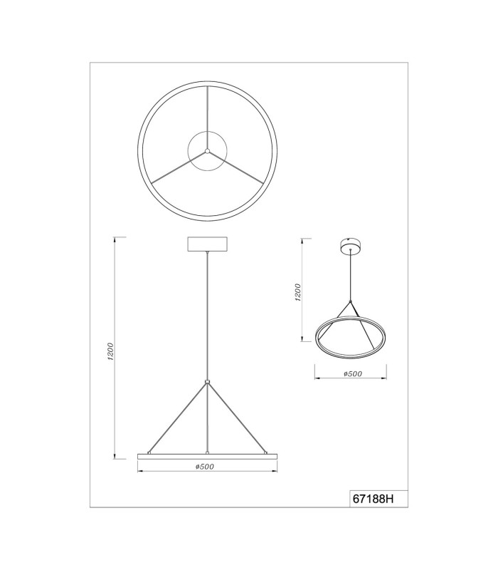 Grenvix Pendant Ceiling Light Matt Black LED 3000K-9
