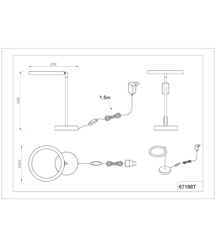 Grenvix Integrated LED Table Lamp Matt Black LED 3000K-10