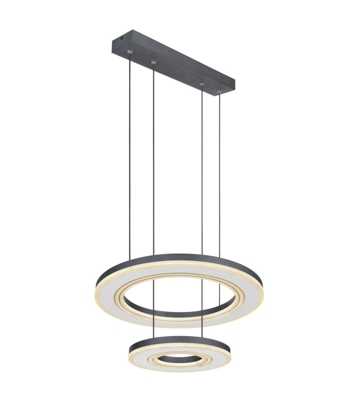 Blasius Twin Ring Pendant Ceiling Light Black 2x LED Dimmable 2700-6000K Remote Control-1