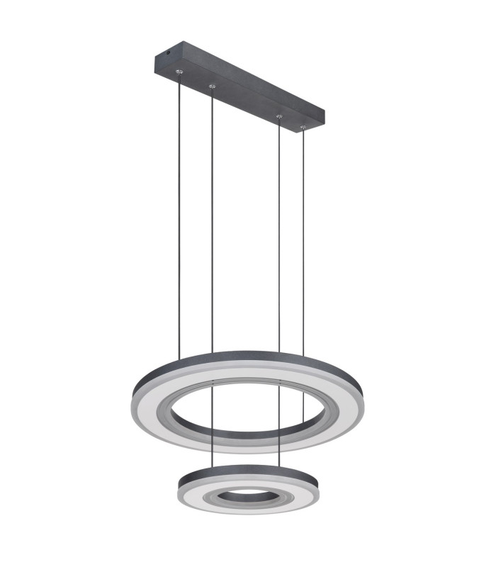 Blasius Twin Ring Pendant Ceiling Light Black 2x LED Dimmable 2700-6000K Remote Control-2