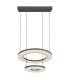 Blasius Twin Ring Pendant Ceiling Light Black 2x LED Dimmable 2700-6000K Remote Control-3