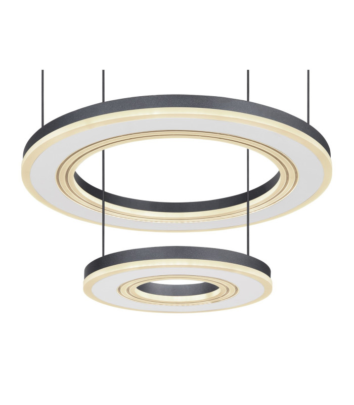 Blasius Twin Ring Pendant Ceiling Light Black 2x LED Dimmable 2700-6000K Remote Control-4