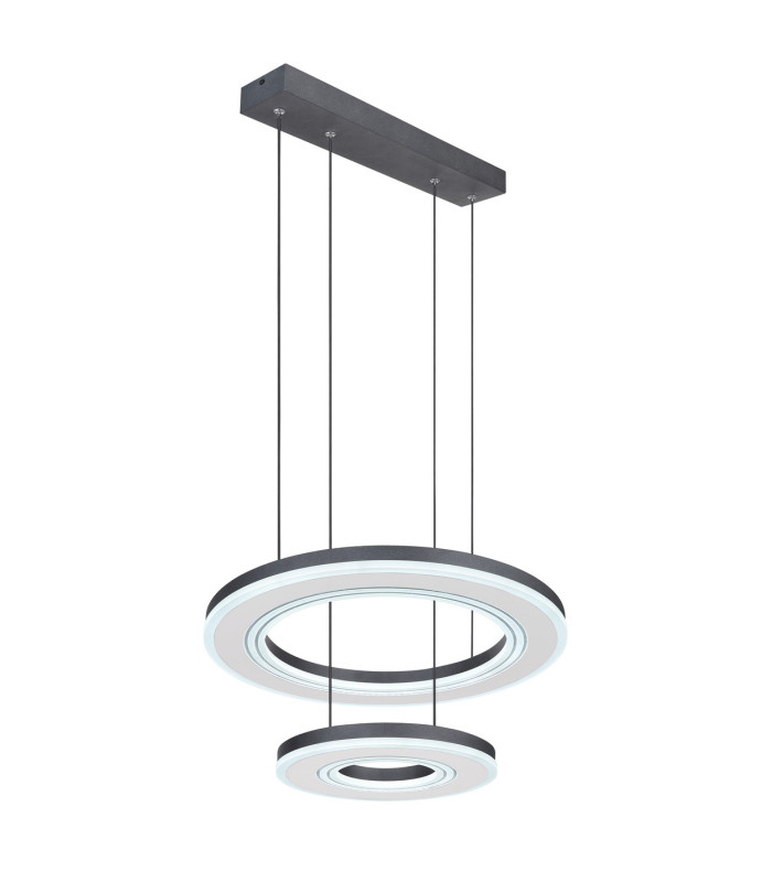 Blasius Twin Ring Pendant Ceiling Light Black 2x LED Dimmable 2700-6000K Remote Control-6