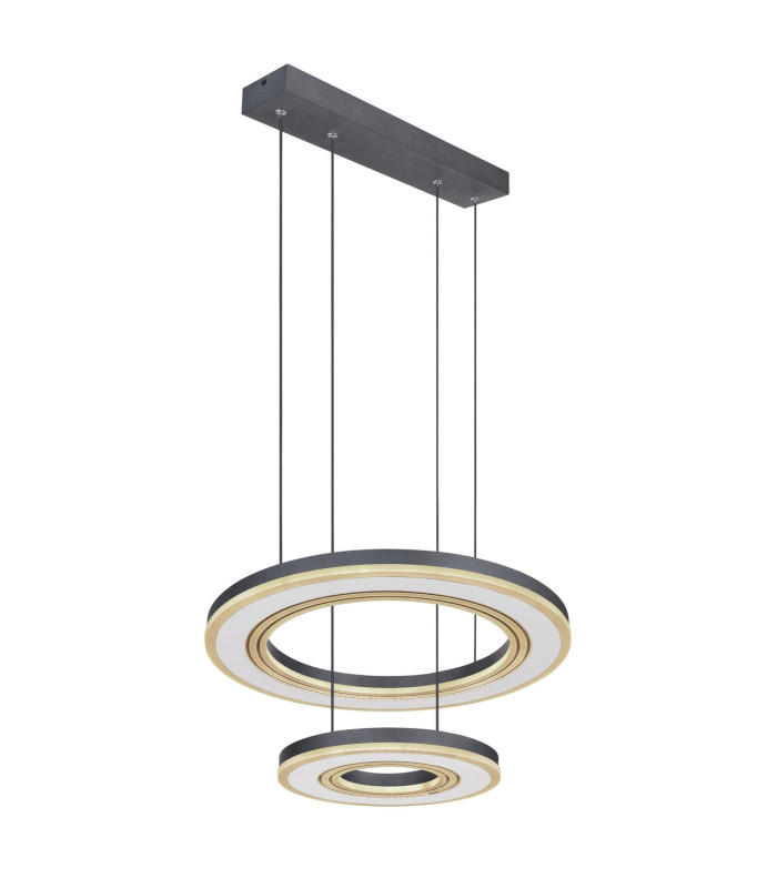 Blasius Twin Ring Pendant Ceiling Light Black 2x LED Dimmable 2700-6000K Remote Control-9