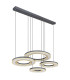 Blasius Four Ring Pendant Ceiling Light Black 4x LED Dimmable 2700-6000K Remote Control-1
