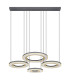 Blasius Four Ring Pendant Ceiling Light Black 4x LED Dimmable 2700-6000K Remote Control-3