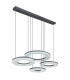 Blasius Four Ring Pendant Ceiling Light Black 4x LED Dimmable 2700-6000K Remote Control-6
