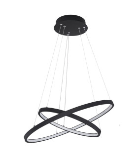 Ralph Twin Ring Pendant Ceiling Light Matt Black 2x LED Dimmable 3000K-2