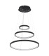 Ralph Triple Ring Pendant Ceiling Light Matt Black 3x LED Dimmable 3000K-2
