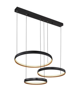 Halli Pendant Ceiling Light Matt Black 3x LED Dimmable 2700-6000K Remote Control-1