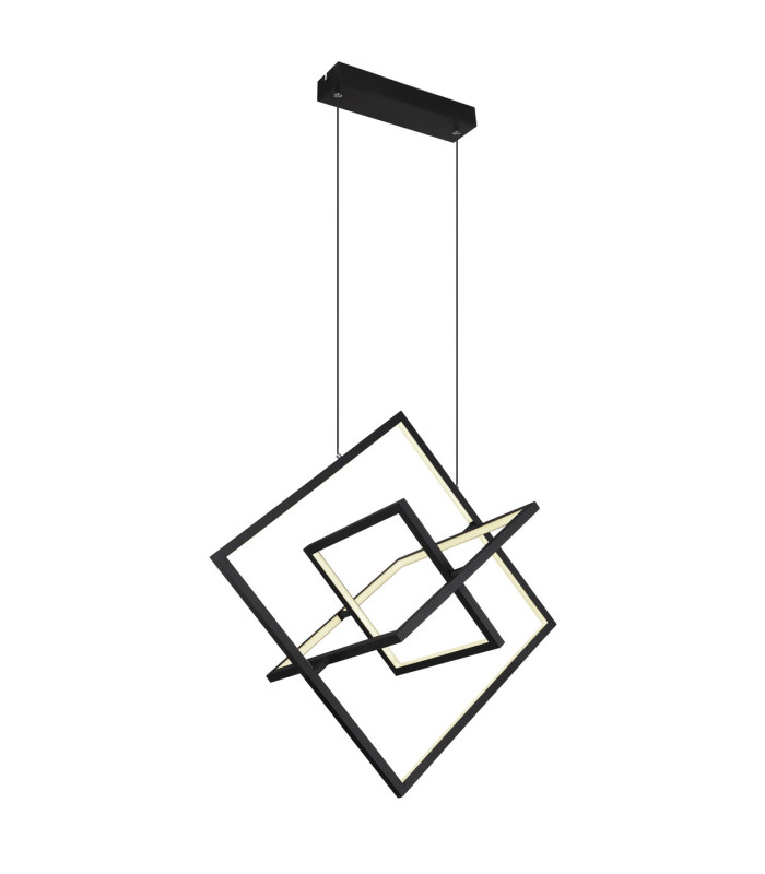Wolfhard Pendant Ceiling Light Matt Black 3x LED Dimmable 2700-6000K Remote Control-1