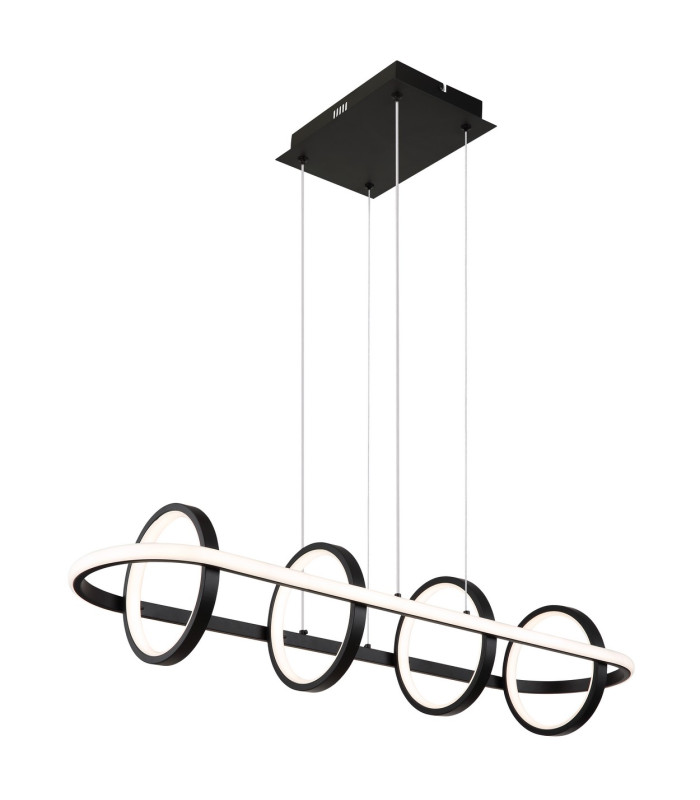 Wolfhard Rings Pendant Ceiling Light Matt Black 4x LED Dimmable 2700-6000K Remote Control-1
