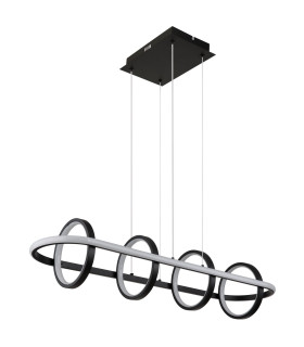 Wolfhard Rings Pendant Ceiling Light Matt Black 4x LED Dimmable 2700-6000K Remote Control-2