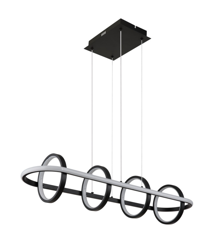Wolfhard Rings Pendant Ceiling Light Matt Black 4x LED Dimmable 2700-6000K Remote Control-2
