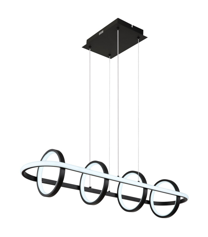 Wolfhard Rings Pendant Ceiling Light Matt Black 4x LED Dimmable 2700-6000K Remote Control-6