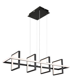 Wolfhard Squares Pendant Ceiling Light Matt Black 4x LED Dimmable 2700-6000K Remote Control-1