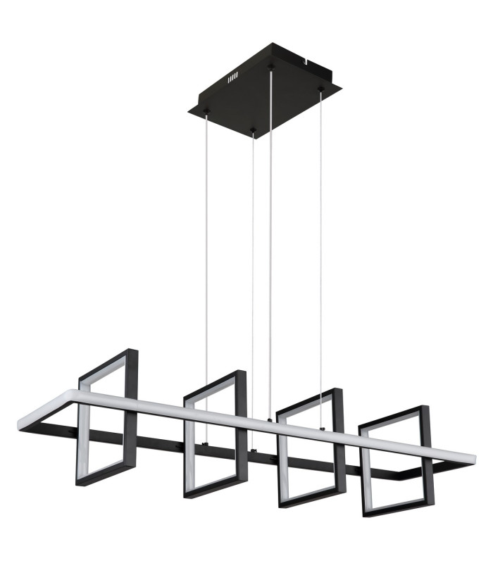 Wolfhard Squares Pendant Ceiling Light Matt Black 4x LED Dimmable 2700-6000K Remote Control-2