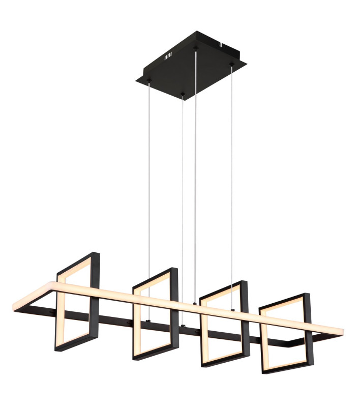 Wolfhard Squares Pendant Ceiling Light Matt Black 4x LED Dimmable 2700-6000K Remote Control-5